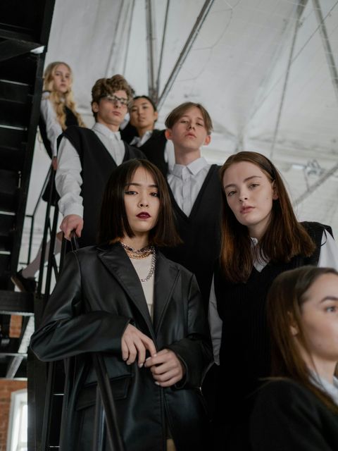 Students on the staircase