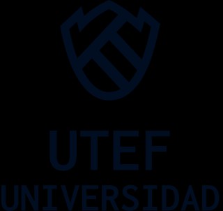 Logo of UTEF Universidad featuring a shield design with abstract elements and text.