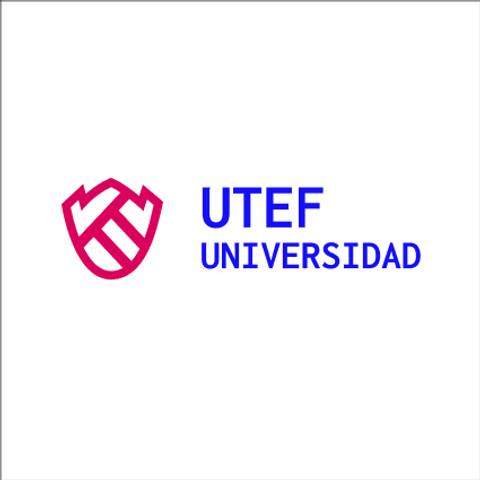 Logo of UTEF Universidad featuring a stylized shield and text in blue and red colors.