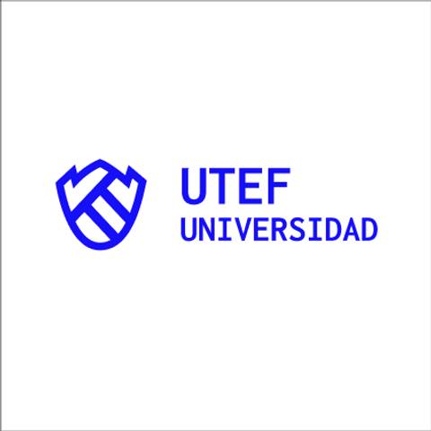 Logo of UTEF Universidad featuring a shield with a stylized knight's helmet and the text 'UTEF UNIVERSIDAD' in blue.